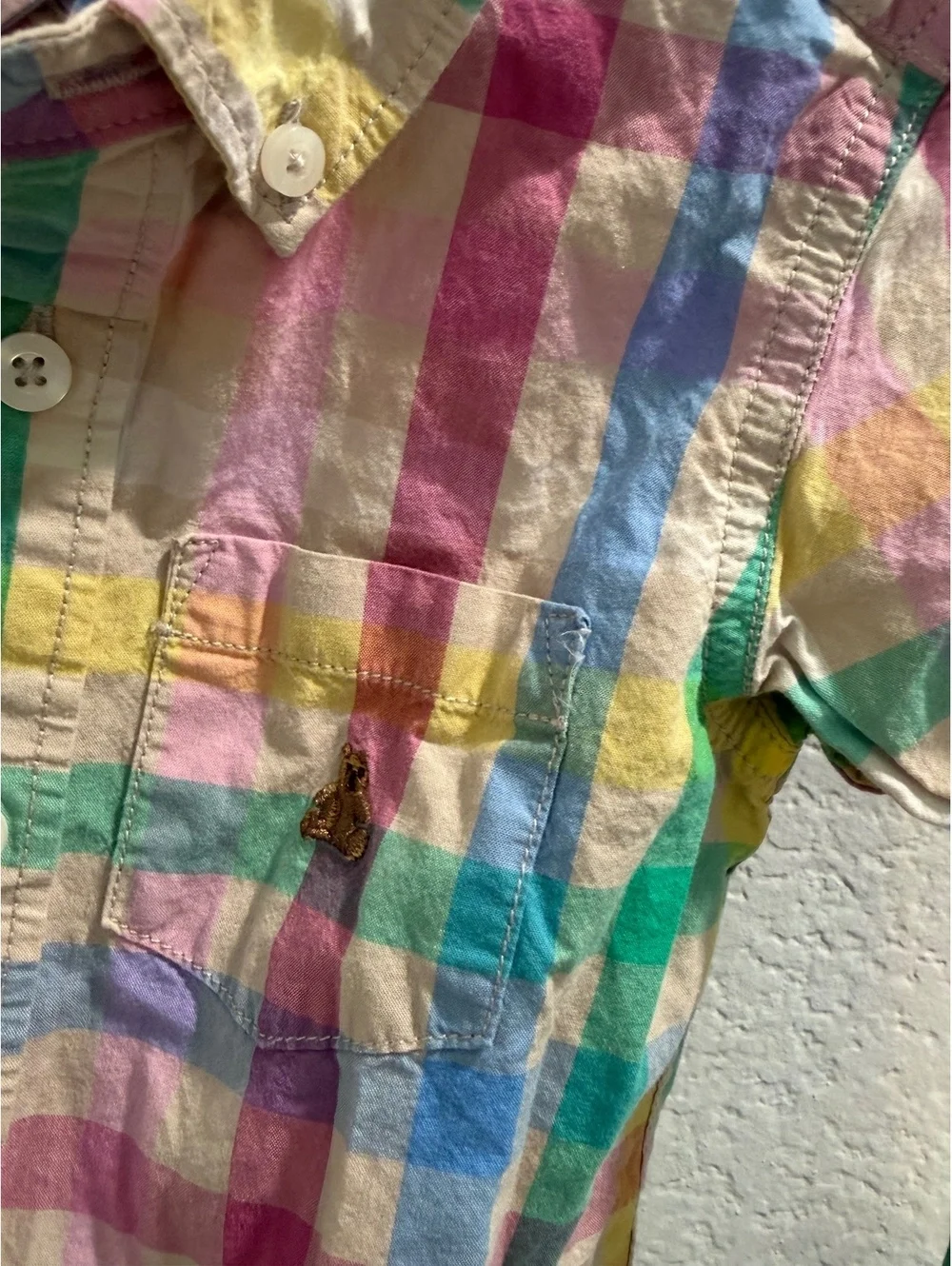 Gap Pastel Boys Plaid Polo size 3 years